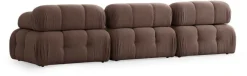 Canapé d'angle droit avec un pouf en tissu cappuccino 95x288x75cm Bubble - Home Design