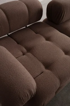 Canapé d'angle droit avec un pouf en tissu cappuccino 95x288x75cm Bubble - Home Design