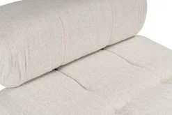 Canapé d'angle droit avec un pouf en tissu crème 95x288x75cm Bubble - Home Design