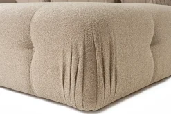 Canapé d'angle droit avec un pouf en tissu pêche 95x288x75cm Bubble - Home Design