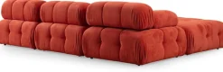 Canapé d'angle droit avec un pouf en tissu rouge 95x288x75cm Bubble - Home Design