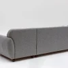 Canapé d'angle droite en tissu gris chiné 273x93x86cm Eddy - Home Design