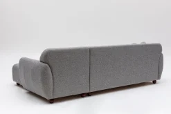 Canapé d'angle droite en tissu gris chiné 273x93x86cm Eddy - Home Design