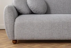 Canapé d'angle droite en tissu gris chiné 273x93x86cm Eddy - Home Design