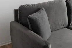 Canapé d'angle droit en tissu anthracite et pieds noirs 252x82x77cm Side - Home Design