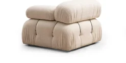 Canapé d'angle droit en tissu beige bouclette 95x288x75cm Bubble - Home Design