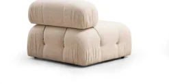 Canapé d'angle droit en tissu beige bouclette 95x288x75cm Bubble - Home Design