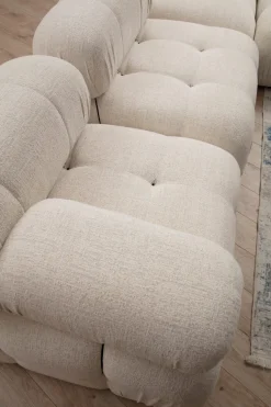 Canapé d'angle droit en tissu beige bouclette 95x288x75cm Bubble - Home Design