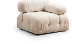 Canapé d'angle droit en tissu beige bouclette 95x288x75cm Bubble - Home Design