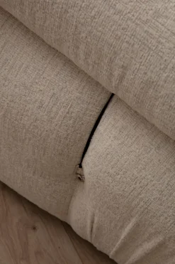 Canapé d'angle droit en tissu beige bouclette 95x288x75cm Bubble - Home Design