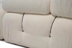 Canapé d'angle droit en tissu beige 95x288x75cm Bubble - Home Design