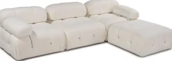 Canapé d'angle droit en tissu beige 95x288x75cm Bubble - Home Design