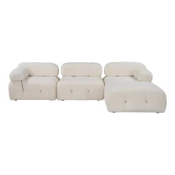 Canapé d'angle droit en tissu beige 95x288x75cm Bubble - Home Design
