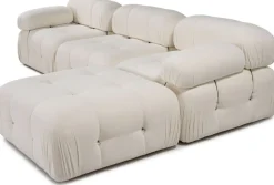 Canapé d'angle droit en tissu beige 95x288x75cm Bubble - Home Design