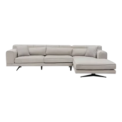 Canapé d'angle droit en tissu beige 308x100x78cm Jivago - Home Design