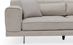 Canapé d'angle droit en tissu beige 308x100x78cm Jivago - Home Design