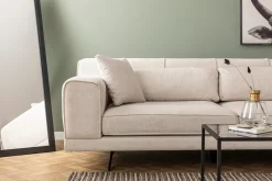 Canapé d'angle droit en tissu beige 308x100x78cm Jivago - Home Design