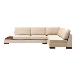 Canapé d'angle droit en tissu beige 193x313x97cm Tulip corner - Home Design