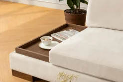 Canapé d'angle droit en tissu beige 193x313x97cm Tulip corner - Home Design