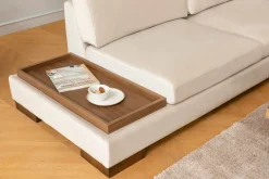 Canapé d'angle droit en tissu beige 193x313x97cm Tulip corner - Home Design