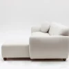 Canapé d'angle droit en tissu blanc 273x93x86cm Eddy - Home Design