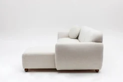 Canapé d'angle droit en tissu blanc 273x93x86cm Eddy - Home Design