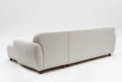 Canapé d'angle droit en tissu blanc 273x93x86cm Eddy - Home Design