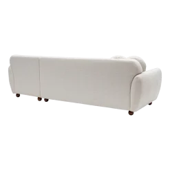 Canapé d'angle droit en tissu blanc 273x93x86cm Eddy - Home Design