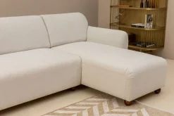 Canapé d'angle droit en tissu blanc 273x93x86cm Eddy - Home Design