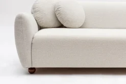 Canapé d'angle droit en tissu blanc 273x93x86cm Eddy - Home Design