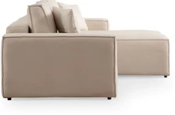 canapé d'angle droit en tissu écru 260x170x78cm Pirlo - Home Design