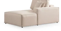 canapé d'angle droit en tissu écru 260x170x78cm Pirlo - Home Design