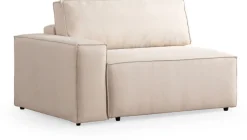 canapé d'angle droit en tissu écru 260x170x78cm Pirlo - Home Design