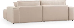 canapé d'angle droit en tissu écru 260x170x78cm Pirlo - Home Design