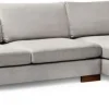 Canapé d'angle droit en tissu gris avec pouf 193x313x97cm Tulip corner - Home Design