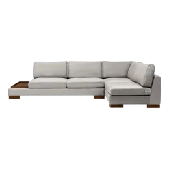 Canapé d'angle droit en tissu gris avec pouf 193x313x97cm Tulip corner - Home Design