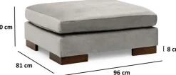 Canapé d'angle droit en tissu gris avec pouf 193x313x97cm Tulip corner - Home Design