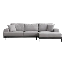 Canapé d'angle droit en tissu gris 280x98x78cm Eti - Home Design