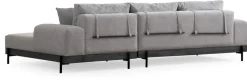 Canapé d'angle droit en tissu gris 280x98x78cm Eti - Home Design