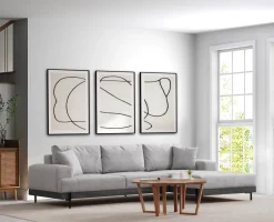 Canapé d'angle droit en tissu gris 280x98x78cm Eti - Home Design