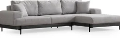 Canapé d'angle droit en tissu gris 280x98x78cm Eti - Home Design