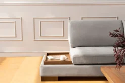 Canapé d'angle droit en tissu gris 193x313x97cm Tulip corner - Home Design