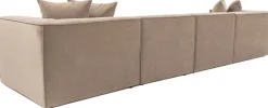 Canapé d'angle en tissu cappuccino 350x190x65cm Sora - home Design