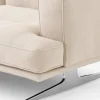 Canapé d'angle en tissu cifrado 221 et pieds en aluminium poli 280cm Inland AV41 - &tradition