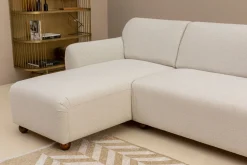 Canapé d'angle gauche en tissu blanc 273x93x86cm Eddy - Home Design