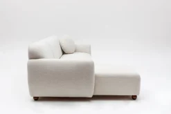Canapé d'angle gauche en tissu blanc 273x93x86cm Eddy - Home Design