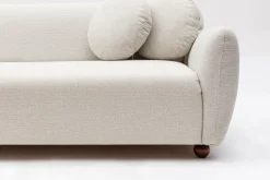 Canapé d'angle gauche en tissu blanc 273x93x86cm Eddy - Home Design