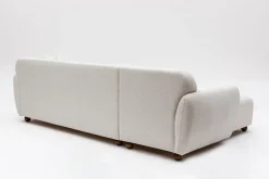 Canapé d'angle gauche en tissu blanc 273x93x86cm Eddy - Home Design