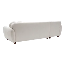 Canapé d'angle gauche en tissu blanc 273x93x86cm Eddy - Home Design