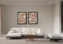 Canapé d'angle gauche en tissu blanc 280x98x78cm Eti - Home Design